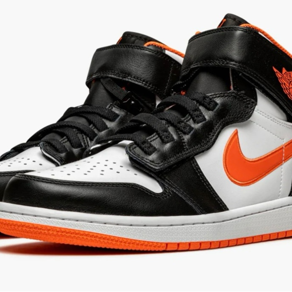Nike Black and Orange High-Top Sneakers - Picture 3 of 5